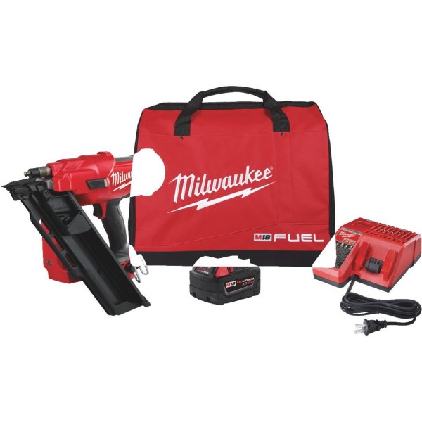 Milwaukee M18 FUEL 18 Volt Lithium-Ion Brushless 30 Degree Cordless Framing Nailer Kit - Iieemm