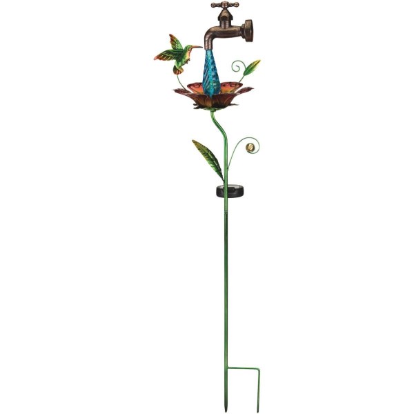 Regal Art & Gift 36 In. Hummingbird Waterdrop LED Solar Stake Light - Iieemm