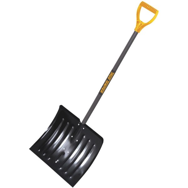 True Temper 18 In. Steel Snow Shovel with Steel Wear Strip and 37 In. Wood Handle - Iieemm