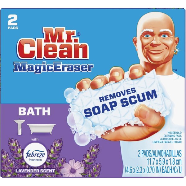 Mr. Clean Magic Eraser Febreze Lavender Scent Bath Cleansing Pad (2-Count) - Iieemm