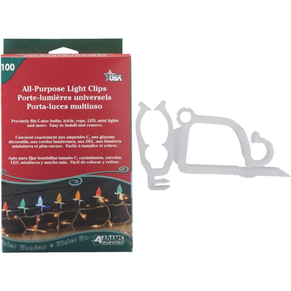 Adams White Gutter & Shingle All-Purpose Light Clips (100-Pack) - Iieemm