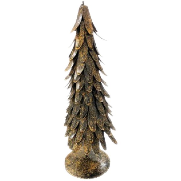 12 In. Gold Wash Metal Christmas Tree - Iieemm