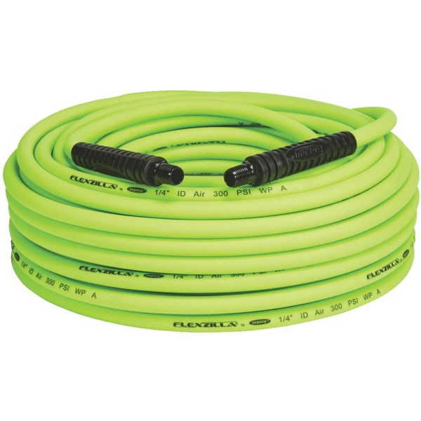 Flexzilla 1/4 In. x 100 Ft. Polymer-Blend Air Hose with 1/4 In. MNPT Fittings - Iieemm