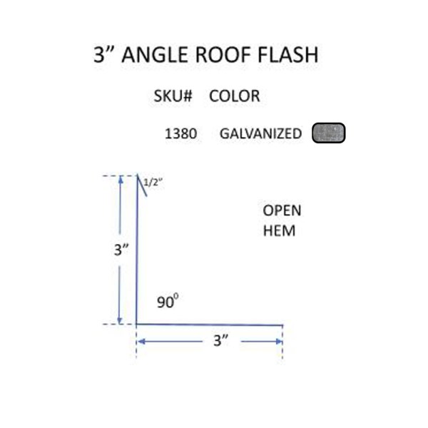 IVEY GALVANIZED 3″X3″X10′ FORMED FLASHING - Iieemm