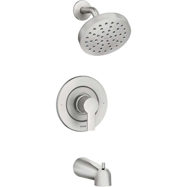 Moen Rinza Spot Resistant Nickel Single-Handle Posi-Temp Tub & Shower Faucet - Iieemm