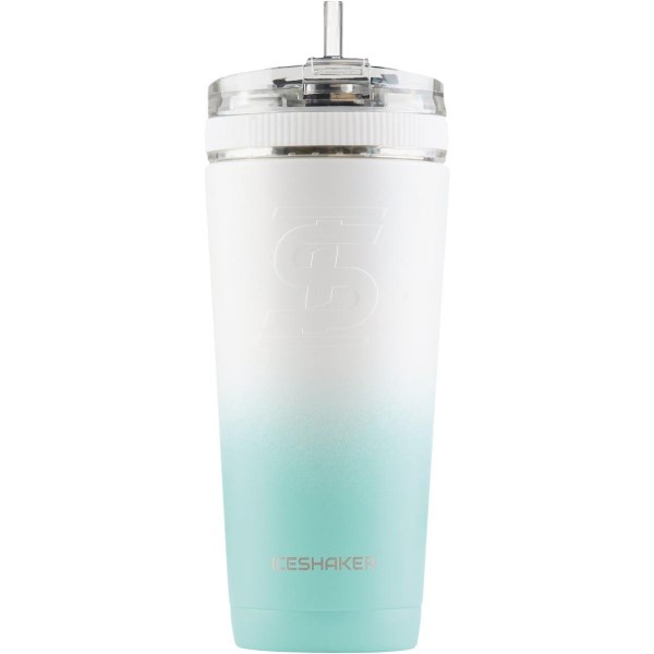 Ice Shaker 26 Oz. Mint/White Ombre Flex Bottle - Iieemm