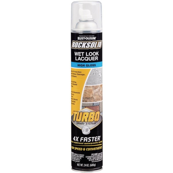 Rust-Oleum RockSolid 24 Oz. Turbo Spray System High Gloss Wet Look Lacquer Spray Sealer - Iieemm