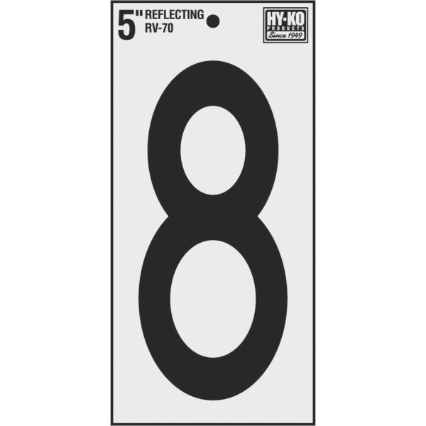 Hy-Ko Vinyl 5 In. Reflective Adhesive Number Eight - Iieemm