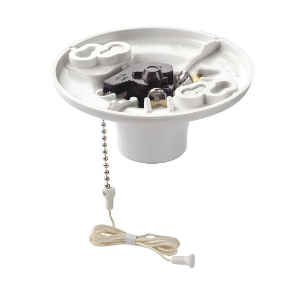 Leviton White Plastic Incandescent 2-Piece Lampholder - Iieemm