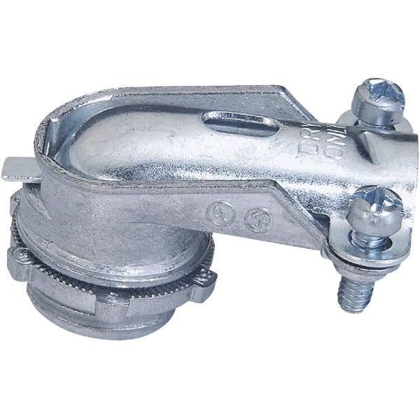Sigma Engineered Solutions ProConnex 3/8 In. Clamp Die-Cast Zinc 90 Deg AC, MC, FMC, RWFMC Squeeze Conduit Connector - Iieemm