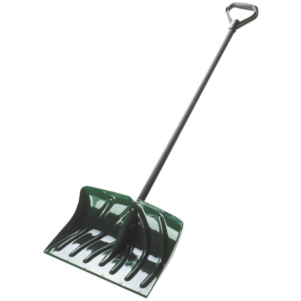 Suncast 18 In. Poly Snow Shovel & Pusher with Steel Wear Strip and 39 In. Steel Handle - Iieemm