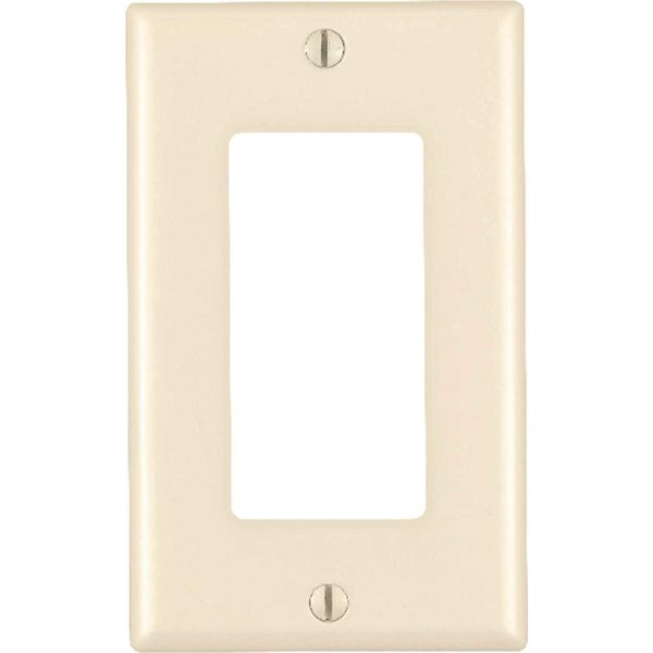 Leviton Decora 1-Gang Smooth Plastic Rocker Decorator Wall Plate, Light Almond - Iieemm