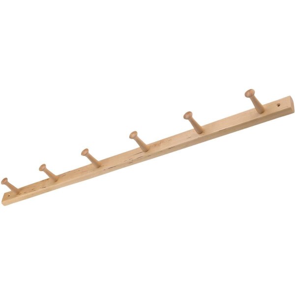 iDesign Natural Wood 6-Peg Rack - Iieemm