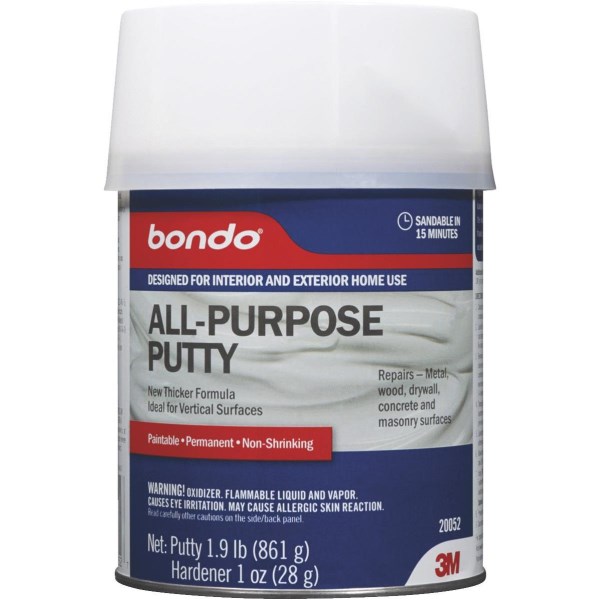 3M Bondo 1 Qt. Blue All-Purpose Masonry, Metal, Plastic and Wood Putty - Iieemm