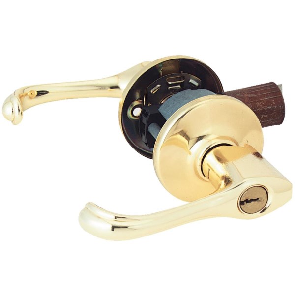Kwikset Polished Brass Dorian Entry Door Lever - Iieemm