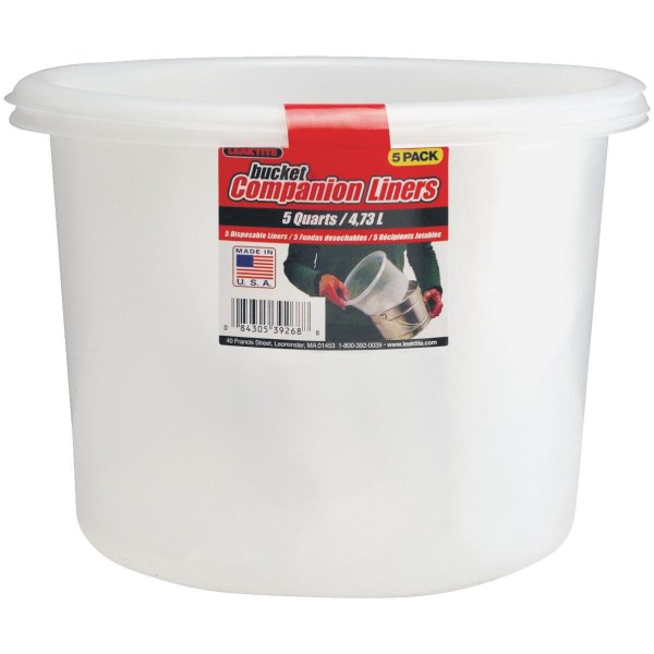 Leaktite 5 Qt. Polyethylene Bucket Companion Liner (5-Pack) - Iieemm