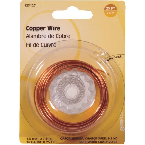 Hillman Anchor Wire 25 Ft. 16 Ga. Copper General Purpose Wire - Iieemm