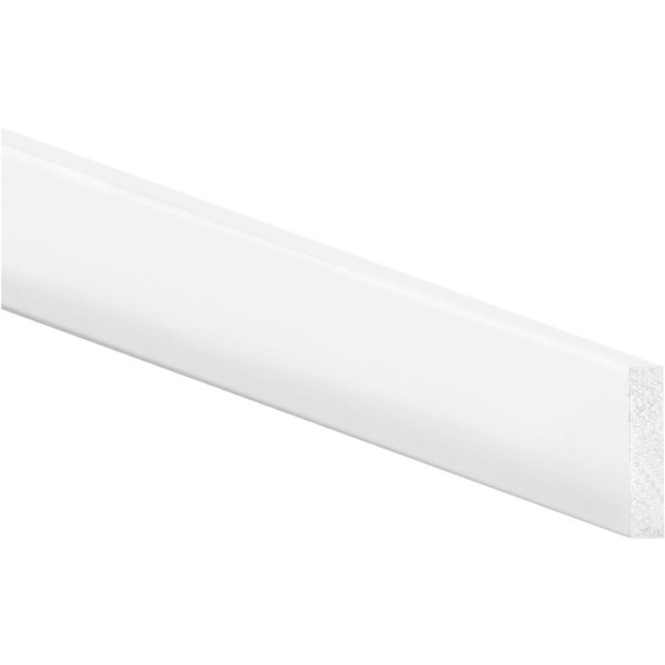 Inteplast Building Products 2-1/2 In. x 8 Ft. Crystal White Polystyrene Flat Molding - Iieemm