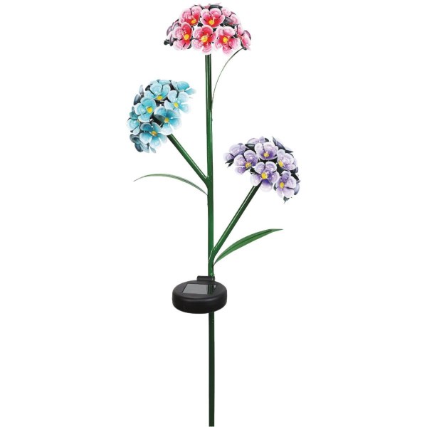 Alpine Iron Hydrangea 35 In. H. Solar LED Stake Light - Iieemm