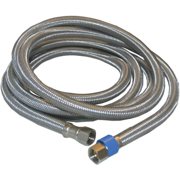 Lasco 3/8 In.C x 3/8 In.C x 96 In. L Braided Stainless Steel Flex Line Appliance Water Connector - Iieemm