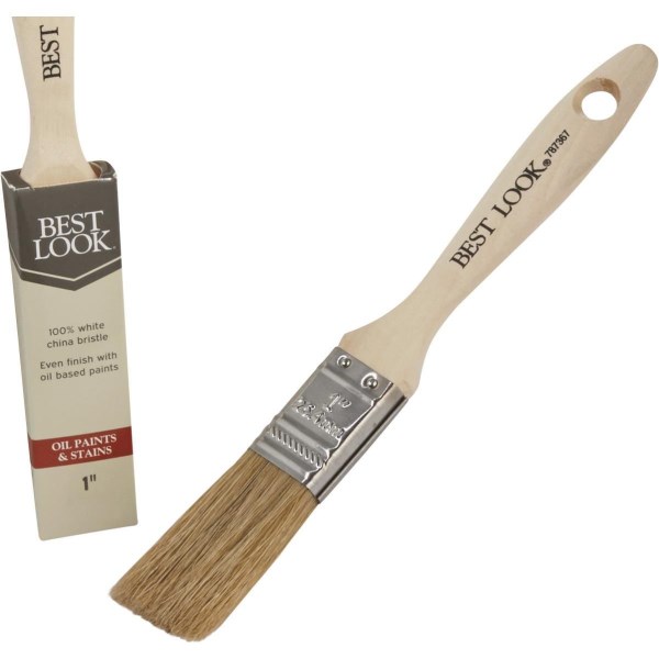 Best Look 1 In. Flat White Natural China Bristle Paint Brush - Iieemm
