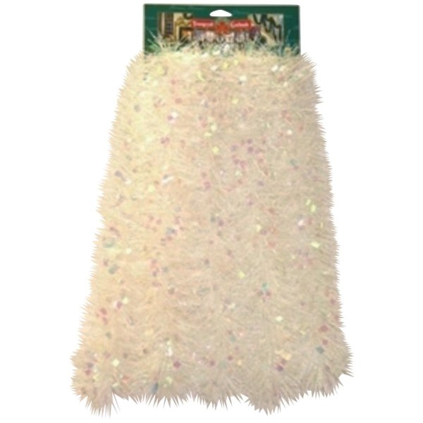 Youngcraft 10 Ft. Iridescent Tiara with Snowblush Needle Tinsel Garland - Iieemm