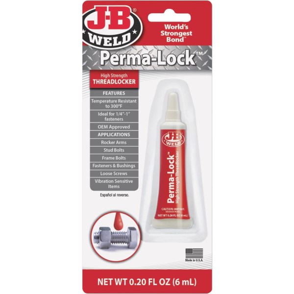 J-B Weld Perma-Lock 0.20 Oz. Red Threadlocker - Iieemm
