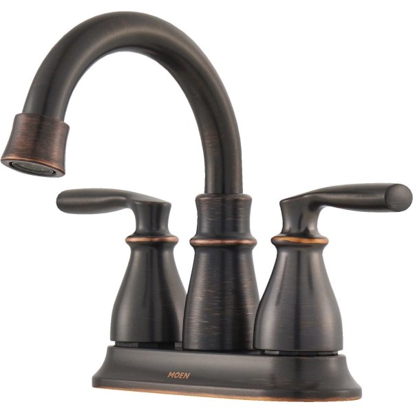 Moen Hilliard Mediterranean Bronze 2-Handle High-Arc Centerset Bathroom ...