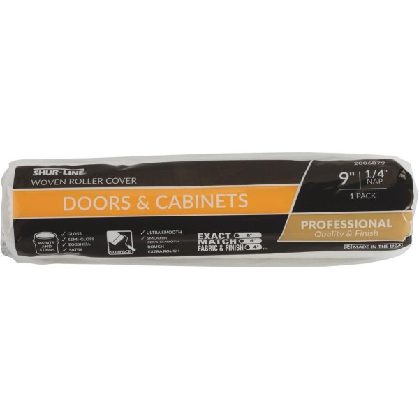 Shur-Line 9 In. x 1/4 In. Doors & Cabinets Woven Fabric Roller Cover - Iieemm