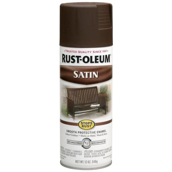 Rust-Oleum Stops Rust Decor 12 Oz. Satin Spray Paint, Dark Brown - Iieemm