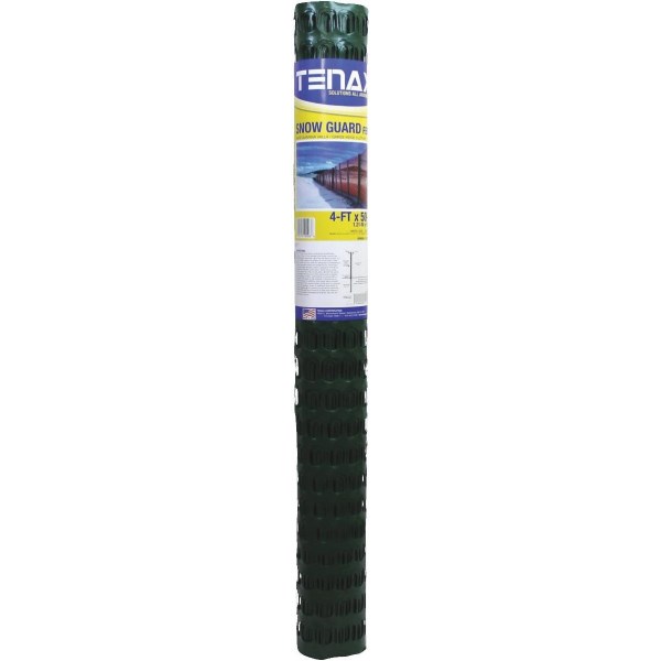 Tenax Sno-Guard 4 Ft. H. x 50 Ft. L. Polyethylene Snow Safety Fence, Green - Iieemm