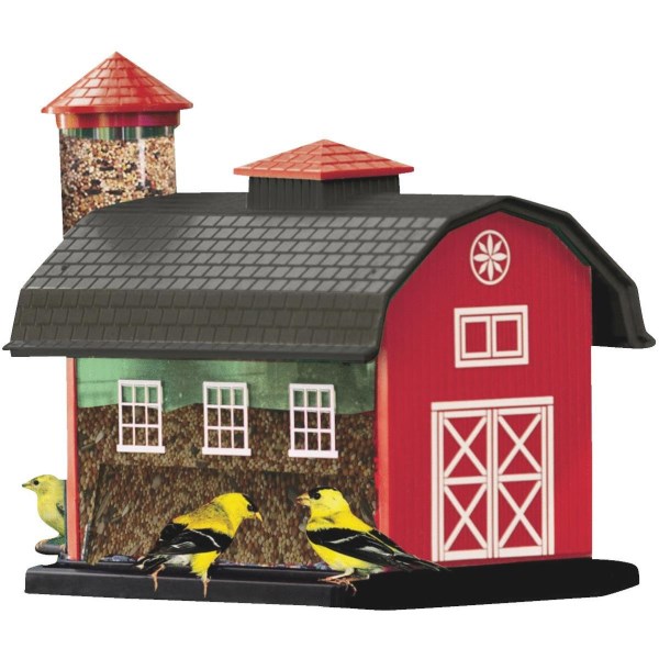 Cherry Valley 12-2/3 In. 7 Lb. Capacity Red Barn Finch Thistle Combo Feeder - Iieemm