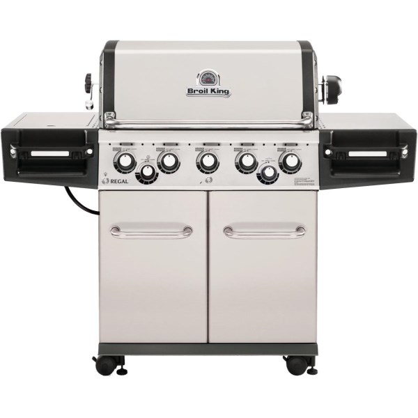 Broil King Regal S590 5-Burner Stainless Steel 55,000 BTU Natural Gas Grill with 10,000 BTU Side-Burner - Iieemm