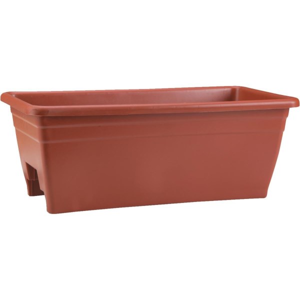 Myers 8 In. H. x 24 In. L. Poly Terra Cotta Deck Rail Planter - Iieemm