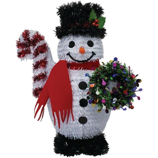 Youngcraft 9 In. x 5 In. x 12 In. Tinsel Snowman Tabletop Holiday Decoration - Iieemm