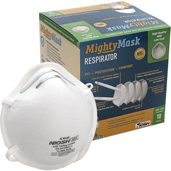 Mighty Mask Disposable N95 Face Mask (10-Pack) - Iieemm