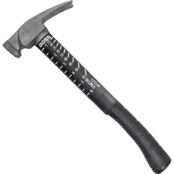 BOSS Hammer 14 Oz. Smooth-Face Framing Hammer with Fiberglass Handle - Iieemm