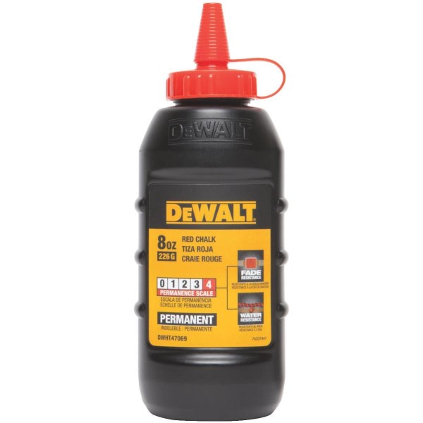 DEWALT 8 Oz. Red Permanent Chalk Line Chalk - Iieemm