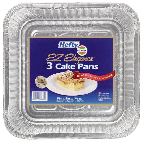 EZ Foil 8 In. Square Cake Pan (3-Count) - Iieemm
