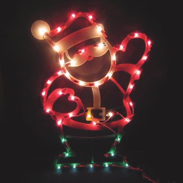 J Hofert 17.5 In. Pre-Lit Waving Santa Plaque with 43 Lights - Iieemm