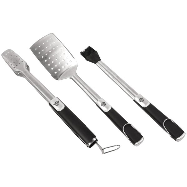 Pit Boss Rubber Handles Stainless Steel Blade 3-Piece BBQ Tool Set - Iieemm