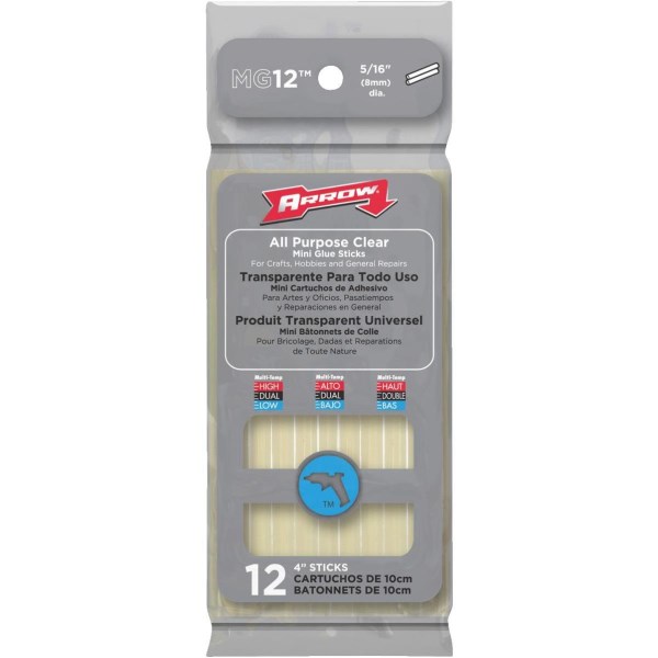 Arrow 4 In. Mini Clear Hot Melt Glue (12-Pack) - Iieemm