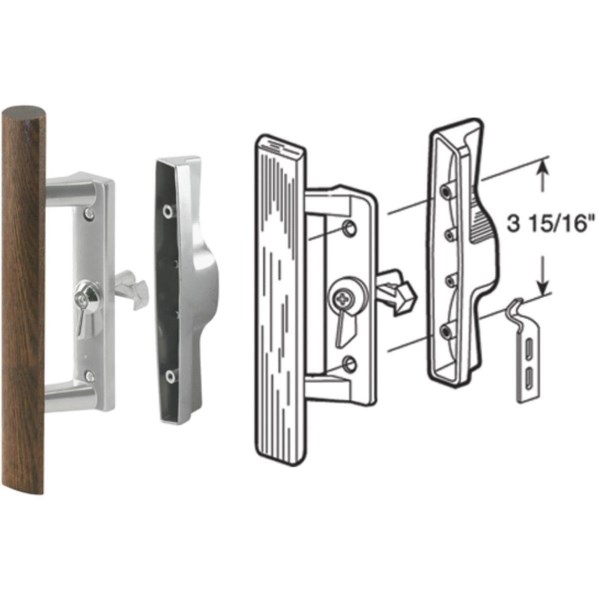 Prime-Line Internal Lock Aluminum Patio Door Handle Set - Iieemm