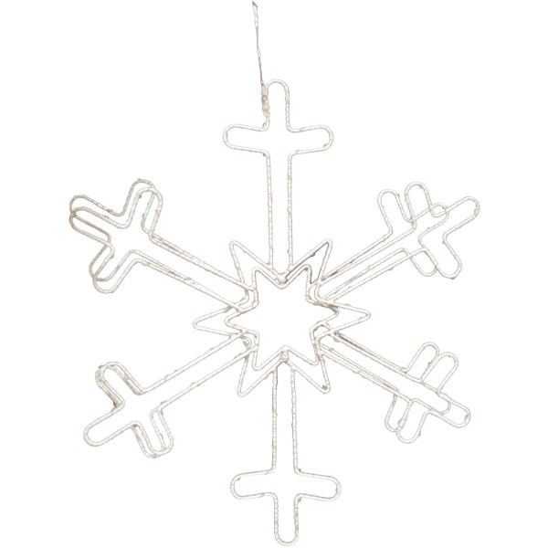 Alpine 18 In. Warm White LED Hanging Snowflake Lighted Decoration - Iieemm