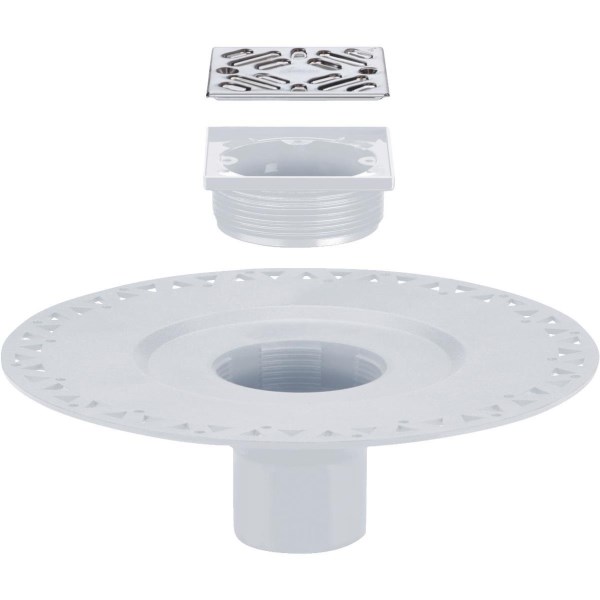 PROVA 2 In. PVC Shower Drain with Chrome Strainer - Iieemm