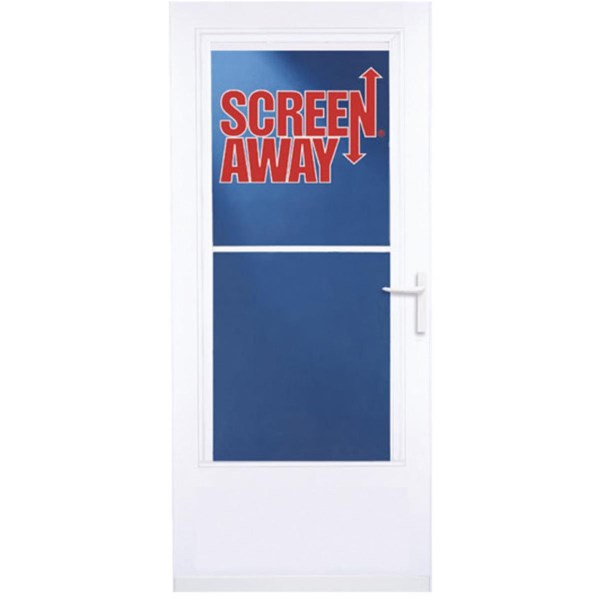 Larson Screenaway Life-Core 32 In. W x 80 In. H x 1 In. Thick White Mid View DuraTech Storm Door - Iieemm