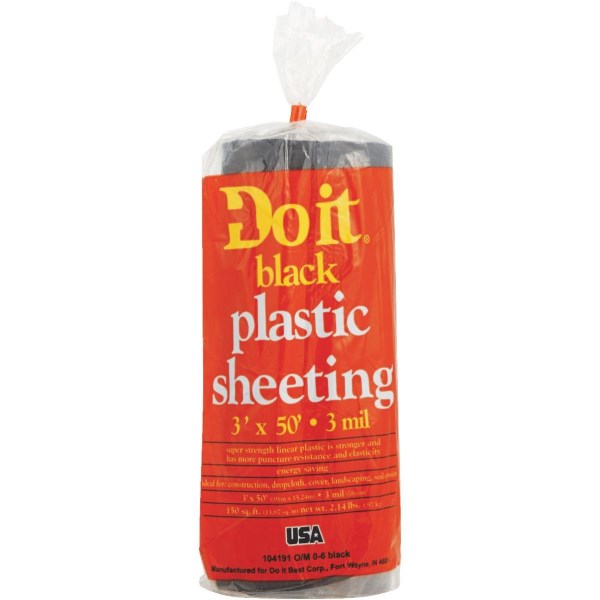 Do it 3 Ft. X 50 Ft. Black 3 Mil. Poly Film Sheeting - Iieemm