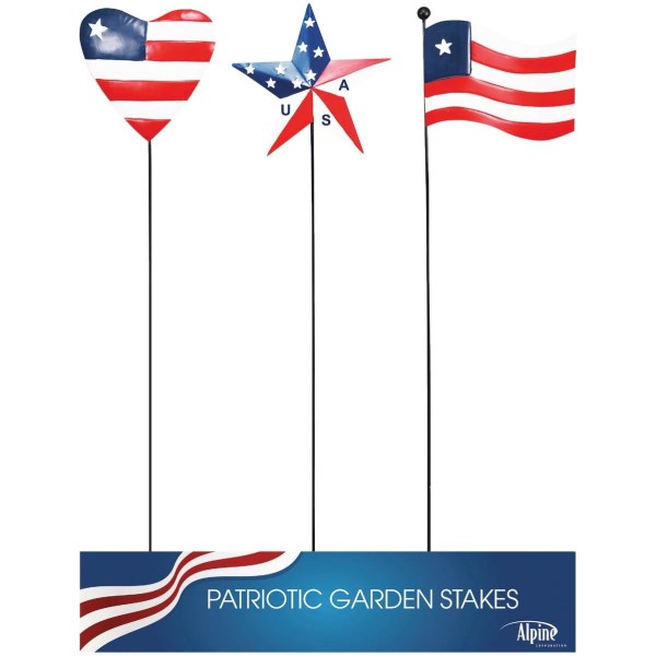 Alpine 40 In. H. Metal Patriotic Flag Garden Stake - Iieemm