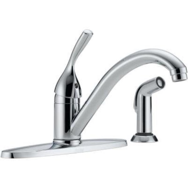 Delta Classic Series Single Handle Lever Kitchen Faucet with Side Spray, Chrome - Iieemm