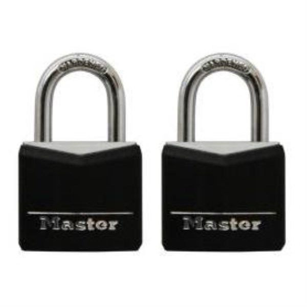 Master Lock 1-3/16 In. W. Black Covered Keyed Alike Padlock (2-Pack) - Iieemm